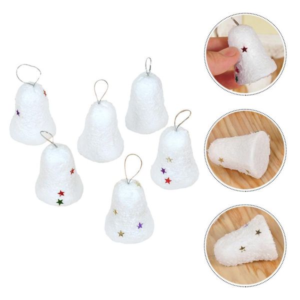 

christmas decorations 60pcs white snow design bell decors tree hanging foam bells