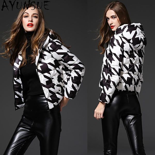 

женская куртка вниз короткие пальто цветочные женщины ultra light вниз куртка женщин с капюшоном утепленная осень зима 2020 abrigo mujer pph, Black