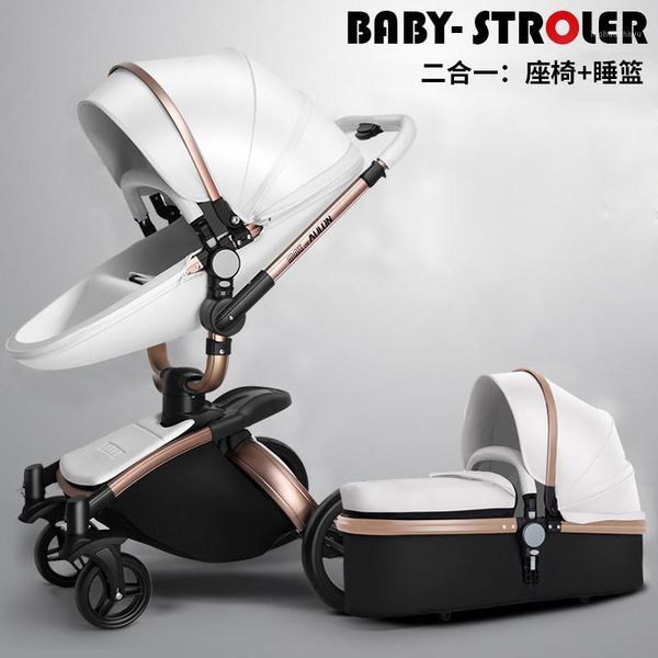

aulon 2 in 1 stroller reversible seat/push handle baby stroller folding shockproof baby pram 360 rotation pushchair1