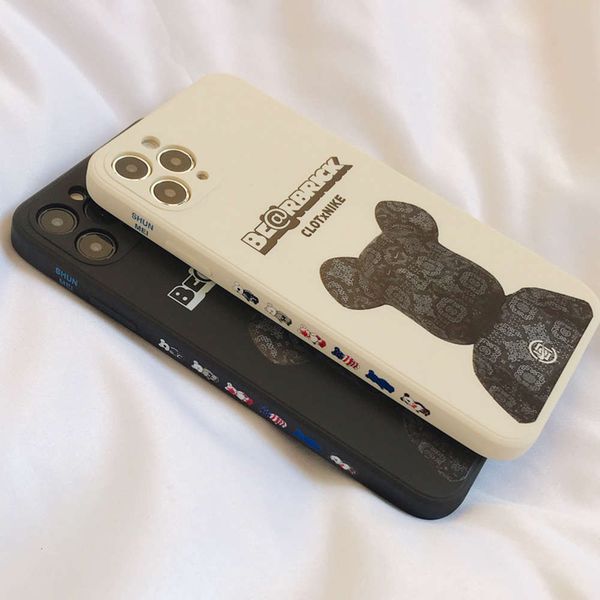 

side printed silk violence bear couple silicone 11 12pro max mini xs xr se case vip 12 new x personality 7p / 8plus