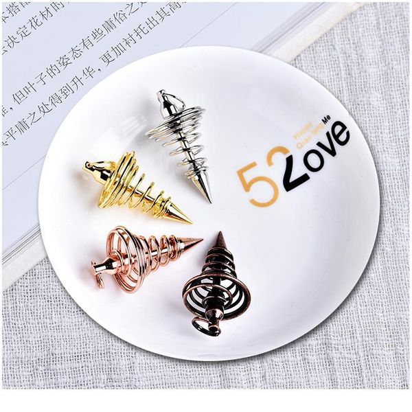 

1pc pendulum metal amulet spiral cone antique copper gold silver colored clock for pyramid pendulum aura qylyyj, Black