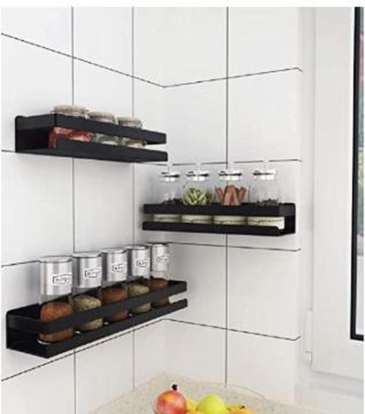 

nordic style kitchen storage rack wall-mounted punch knife holder supplies chopsticks multifunctional seasoning wall shelf