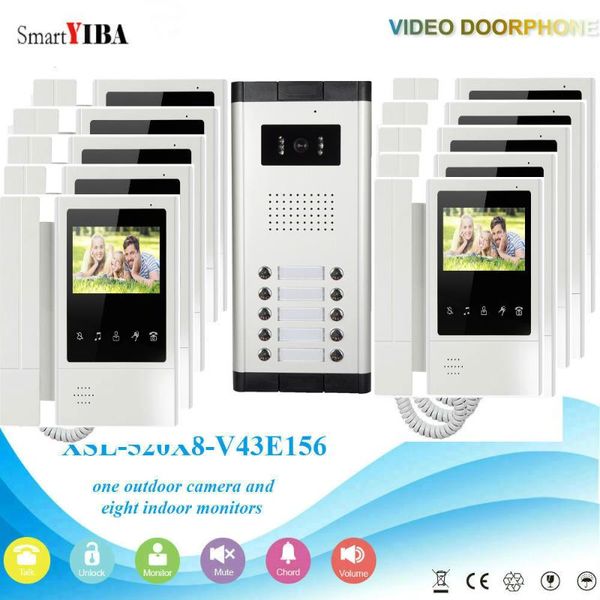 

video door phones yobangsecurity intercom 4.3 inch handset monitor phone doorbell entry system kit for 10 unit apartment