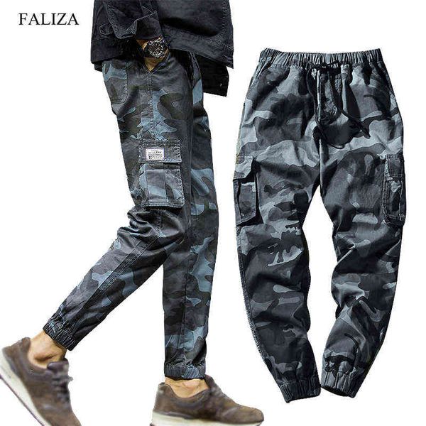 FALIZA New Spring Mens Joggers Camouflage Cargo Pants Moda maschile Harem Pants Hip Hop Hight Streetwear Tasche Pantaloni 7XL H1223