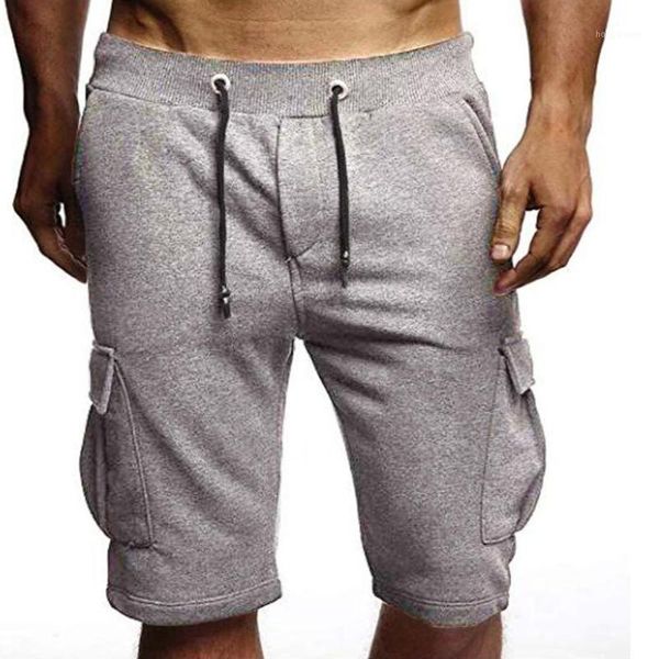 

missky 2020 new men summer shorts solid color simple casual pocket sports shorts for beach male clothes1, White;black