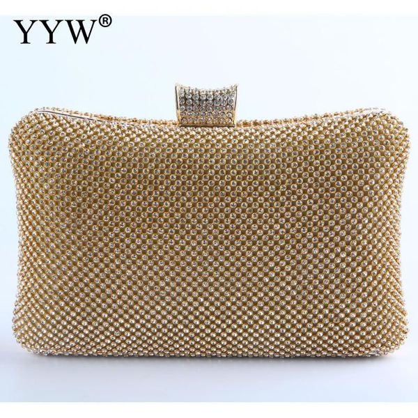 

yyw crystal evening bag clutch bags clutches wedding purse rhinestones wedding handbag silver gold black finger ring evening bag