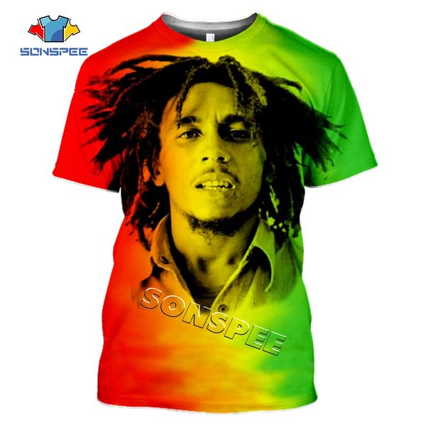 

men clothing summer bob marley 3d print shirts humor anime funny men clothing