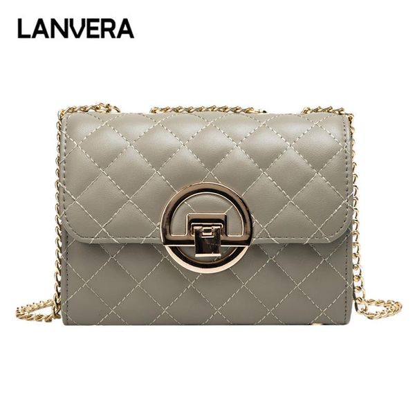 

lanvera brand women solid mini plaid totes chains rivet flap handbag ale lady purse clutch crossbody shoulder messenger bags