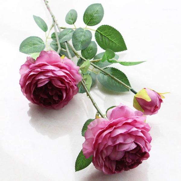 

decorative flowers & wreaths 1 bouquet 2 head artificial silk rose peony flower wedding party decor for home decoration indoor1
