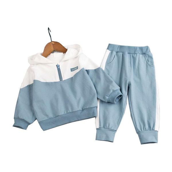 

clothing sets spring autumn kids cotton hoodeis baby girls boys fashion hooded jacket pants 2pcs/sets children casual tracksuits, White