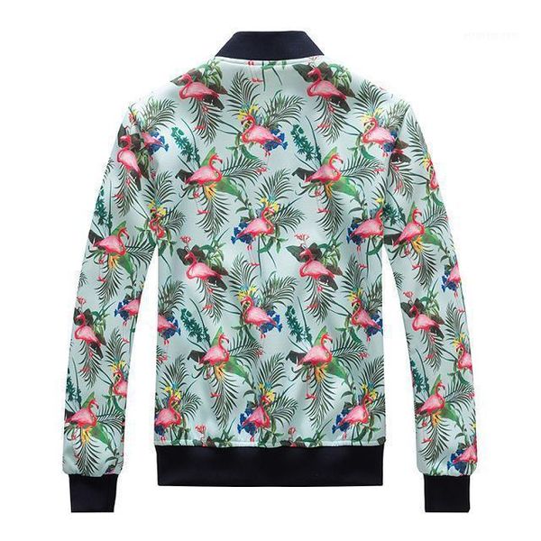 

men's lightweight classic casual jacket floral flamingo print zip up1, Black;brown