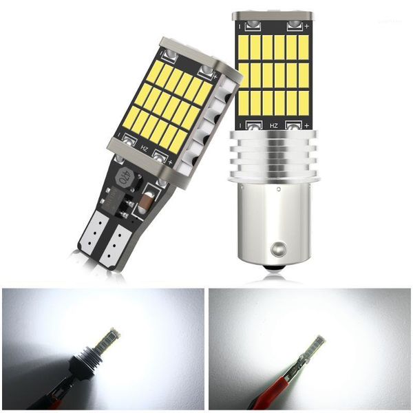 

1/2pc 1156 7440 t15 ba15s r5w r10w 4014 led 45smd auto brake light car drl driving lamp reverse bulbs turn signals amber white1