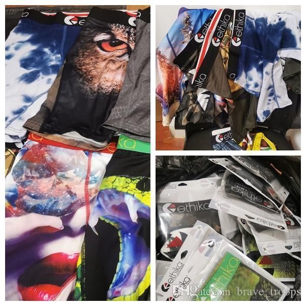 

random styles/colors ethika icon mens boxer underwear sports hip hop rock excise underwear skateboard street fashion quick dry shorts 4326#, Brown;gray