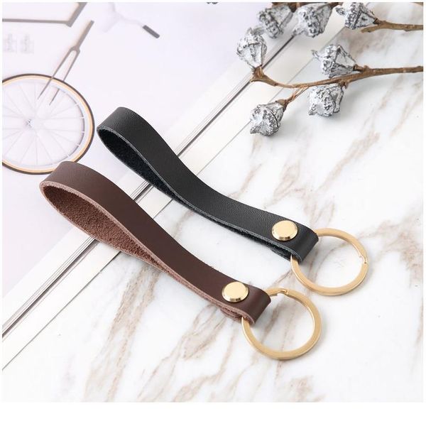 

vintage pu leather brass keychain pu brass wallet key chain simple circle waist car leather keychains trinket k jllsyu