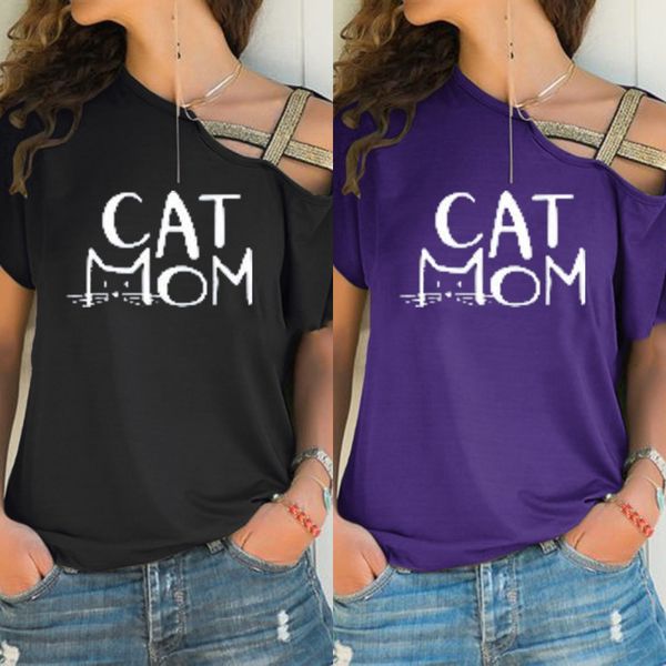 

spring and summer casual cross irregular printed short-sleeved women's clothing spring and summer casual cross irregular printed short, White