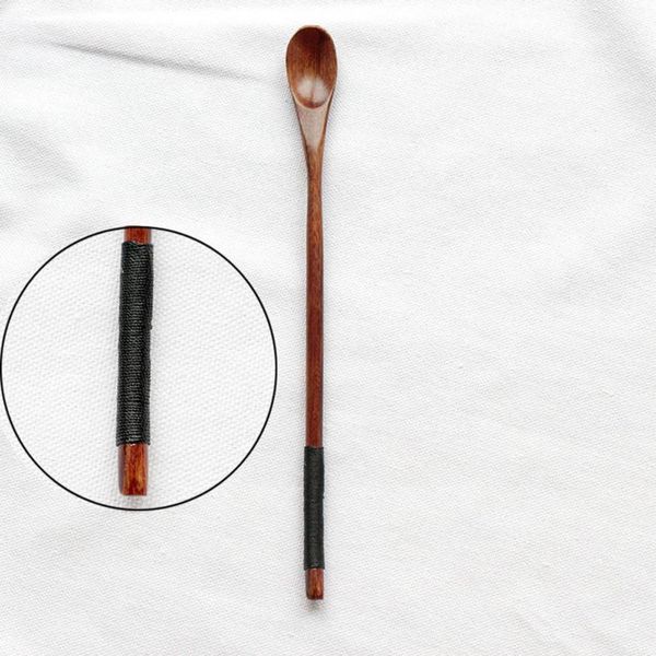 

wooden spoon soup teaspoon solid wood porridge spoon honey coffee creative japanese style green tableware for kicthen h wmtimo