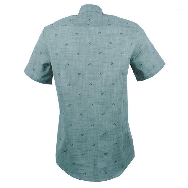 

palm pattern green men's shirt1, White;black