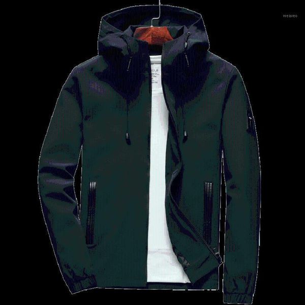 

2021 new arrival casual solid hooded jackets for men zipper slim fit spring autumn mens jackets and coats1, Black;brown