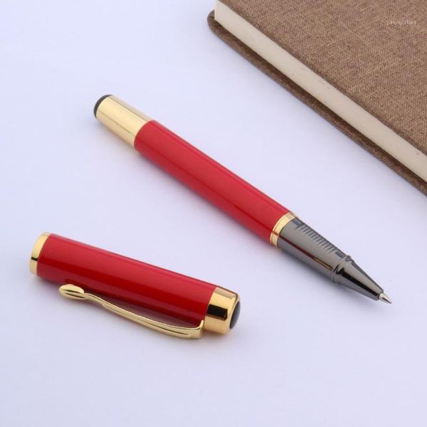 

1pc metal red office with golden trim gift roller ball pens1, Blue;orange