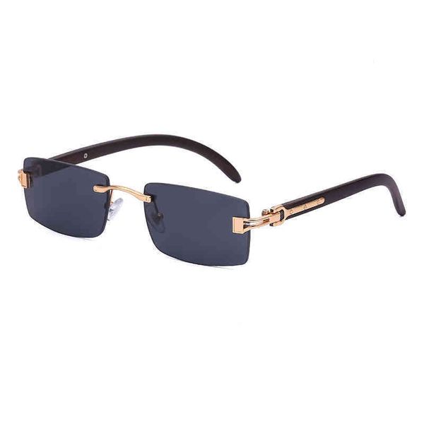

2022 factory wholesale model frameless men's square women's sunglasses, White;black
