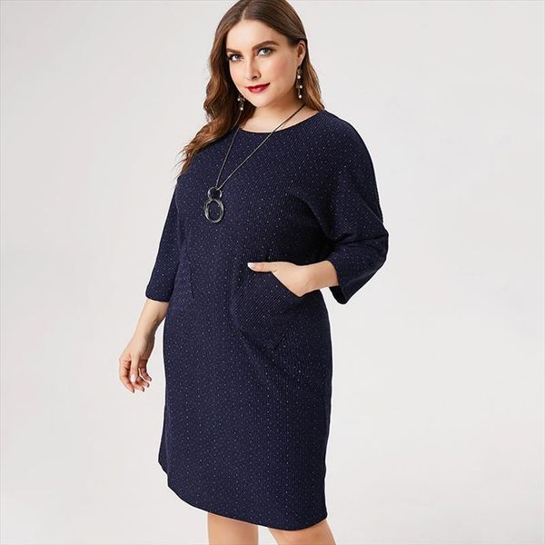 

2020 spring plus size sweater dress woman party night ladies elegant midi dresses 4xl 5xl 6xl, Black;gray