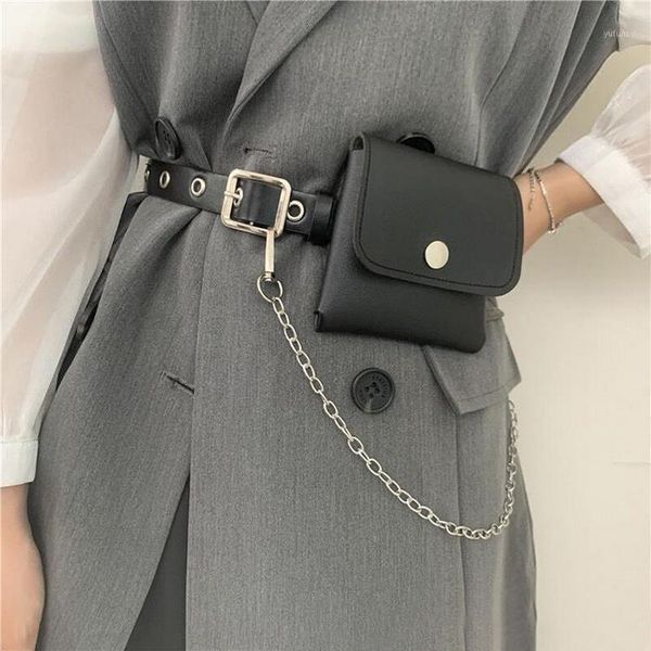 

waist bags loozykit original hiphop women belt 2021 ladies bag cool girls coin pocket punk style chest pack female simple pouch1