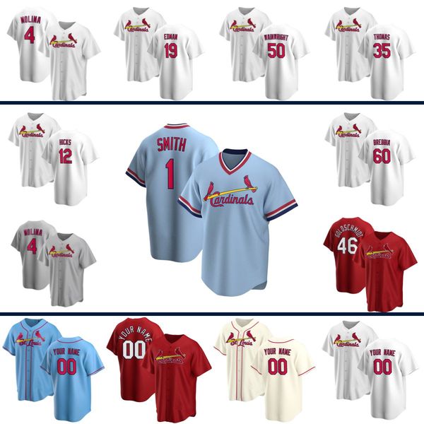 

custom 46 paul goldschmidt ozzie smith jersey nolan arenado 4 yadier molina dexter fowler matt carpenter cardinal baseball jerseys, Blue;black