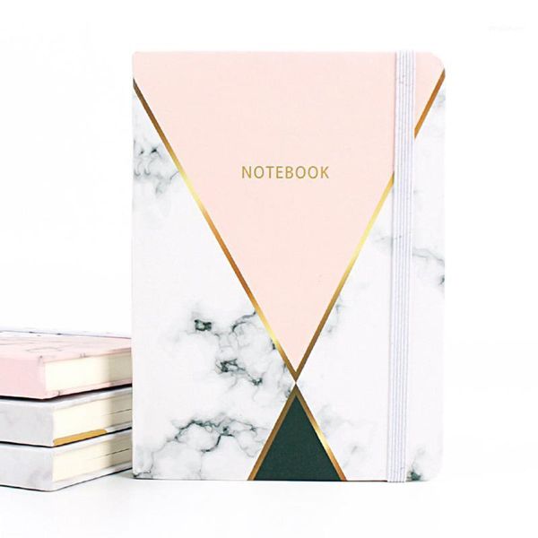

school office portable notebook stationery organizer planner marble schedule journals1, Purple;pink