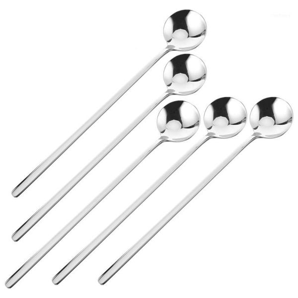 

5 pcs ice spoon dessert spoon cake long handle for dessert kitchen1