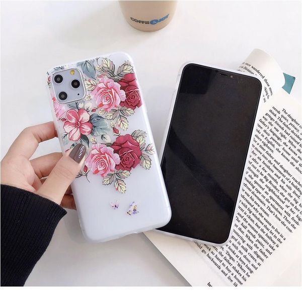 

phone case for iphone 11 11pro 6 6s 7 8 plus x xr xs max se2 beautiful flower matte soft wmtlqo