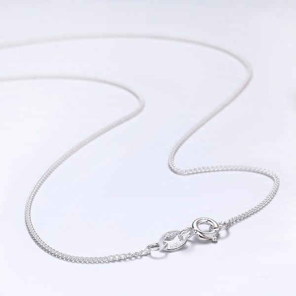

14"-32" slim thin pure 925 sterling silver side curb chain choker necklaces for women girl jewelry kolye collare collier ketting