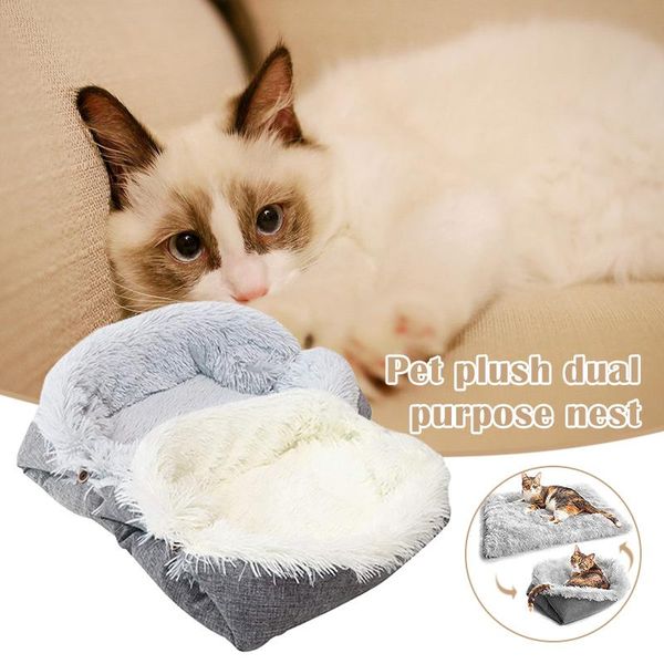 

kennels & pens ly pets sleeping mat dual-use plush fluffy warm mattress cushion pad for dogs cat machine washable te889
