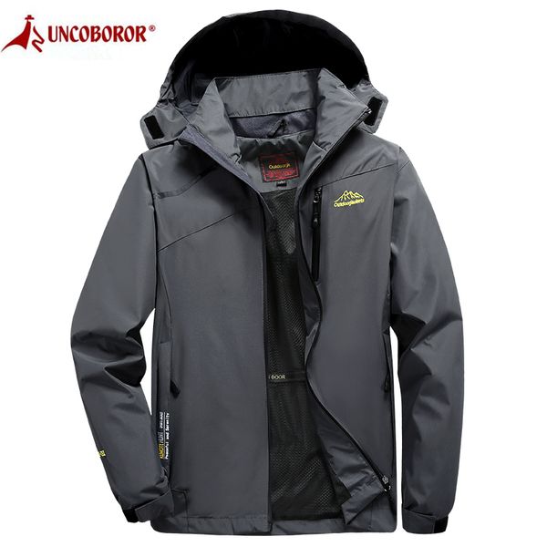 

5xl men's jackets waterproof spring autumn casual hooded coat outerwear breathable windbreaker military jacket mountain raincoat 201111, Black;brown