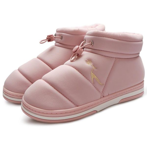 

winter snow boots women waterproof ankle boots plush indoor shoes warm ladies platform fur slip on botas mujer plus size, Black