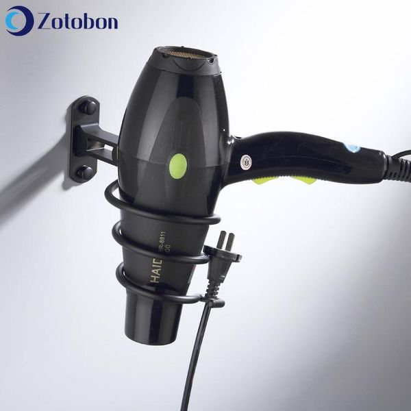 

hooks & rails zotobon simple aluminum matte black bathroom wall hanging hair dryer rack storage holder organizer f217