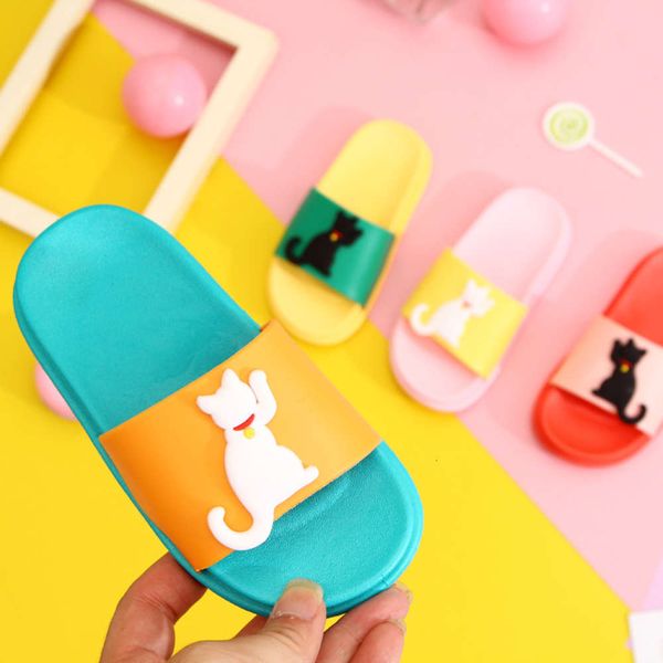 

slippers summer girls' indoor home baby antiskid boy bathroom cartoon big children's sandals, Black;red