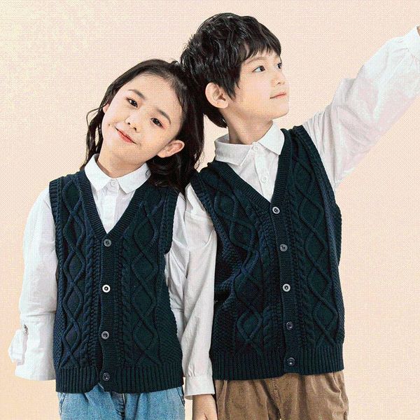 

2021 new style comfortable v-neck cardigan waistcoat coat 1 on behalf of laziness england college style zhong da tong sweate2021, Blue