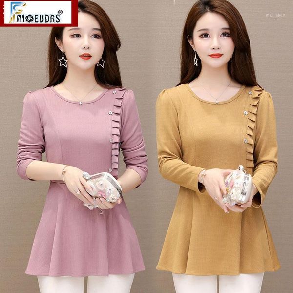 

tunic camisas blusas feminina 2020 women fashion autumn winter basic wear long sleeve black purple peplum shirt blouses1, White