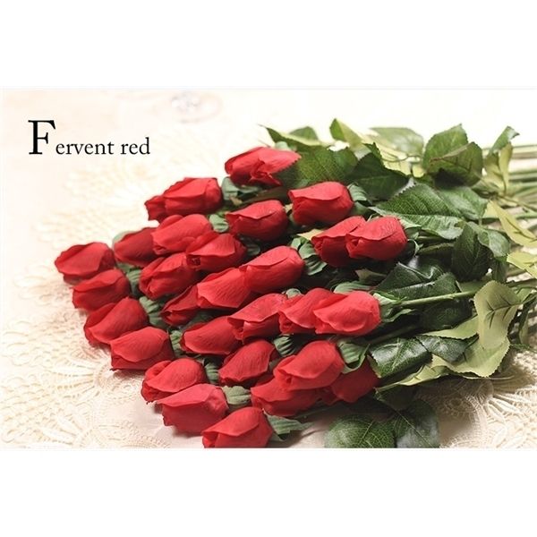 

wholesale-2015 new 1pcs real touch rose bud artificial silk flowers bouquet home decorations for wedding party or birthday