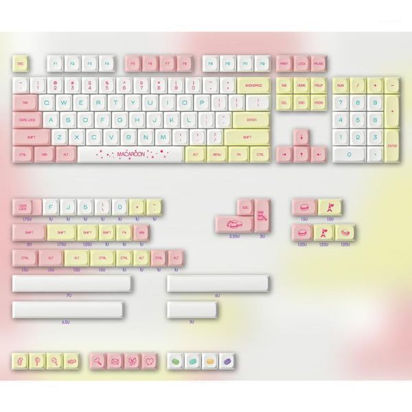 

keyboards macaron color candy cookies design pbt keycaps for cherry mx switch mechanical gaming keyboard diy no backlit replace key cap1