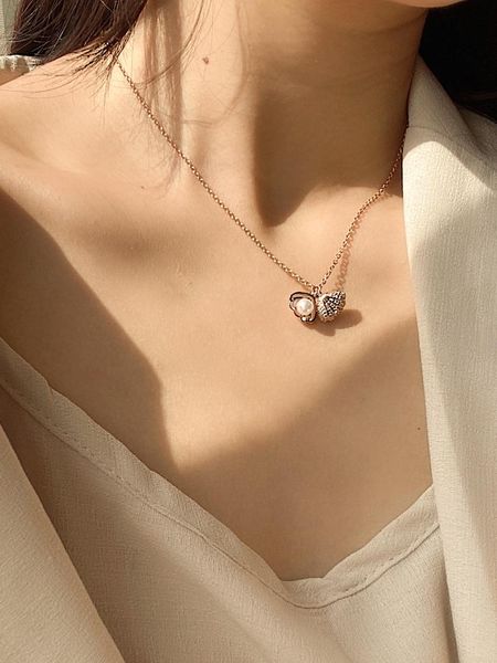 

trendy jewelry necklace selling thin chain with shell shape simulated pearl pendant necklace for women jewelry girl gifts, Silver