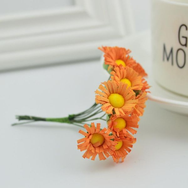 

10 шт. slik mini daisy букет свадебные украшения фейк гербера diy венок конфеты коробка подарок ручной работы материал искусственный подсолн