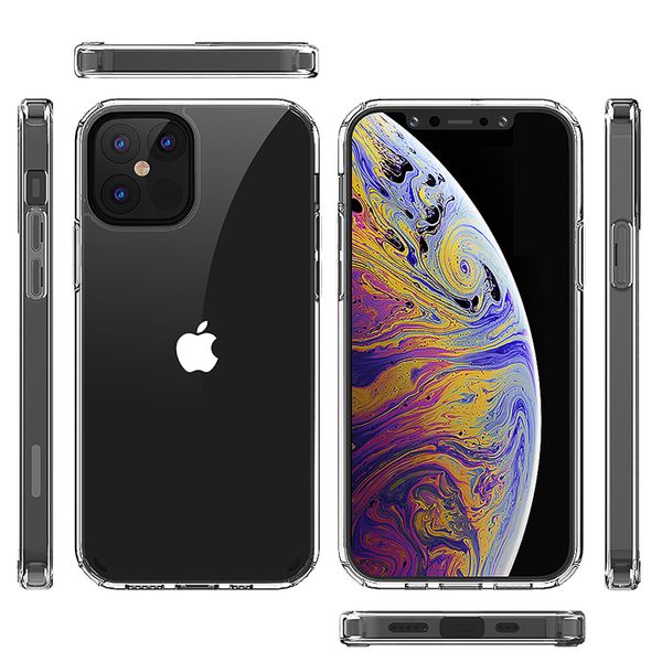 Für iPhone 13 Pro Max Mini 12 11 7 8 Plus Transparente klare Handyhüllen Galaxy S21 FE Z Flip 3 A22 A03S A32 1,5 mm TPU-Acrylhülle B