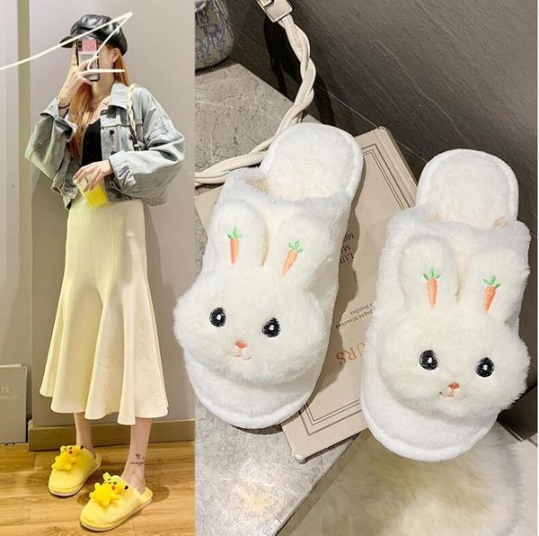 

2020 нового дом хлопок тапочки женщин зима плюш тапочки хлопка мультфильм милая баоая плоские ботинки хлопок тенденция тапочки 36-41, Black