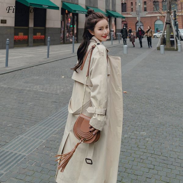 

2021 new women jacket winter long trech warm oversize windbreaker ladies chamarra mujer coat 0i1p, Black;brown