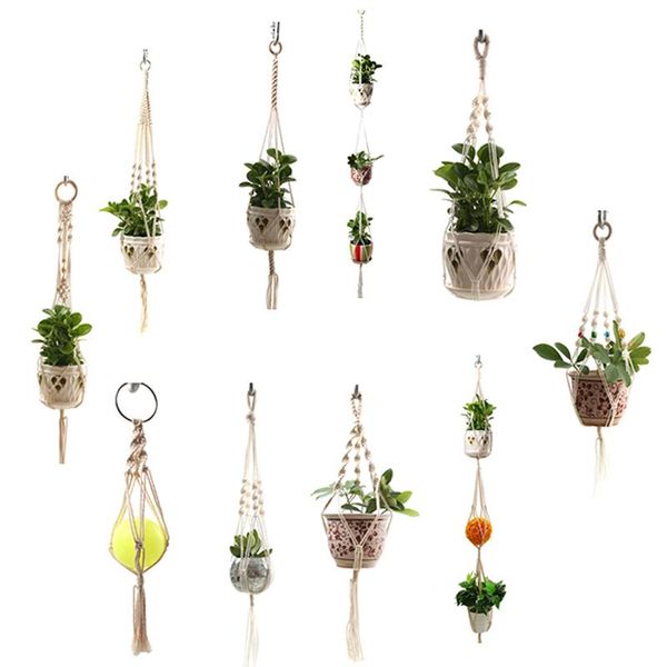 

100 handmade macrame plant hanger plant holder flower pot hanger for wall decoration countyard garden bbyxxi lipper
