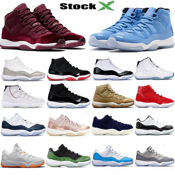 

pantone 45 new concord 11s jumpman sneakers 11 platinum tint heiress night maroon basketball shoes bred men women sports trainers, Black