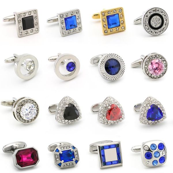

бесплатная доставка кристалл запонки 28 камень дизайн hotsale медный материал манжета ссылки woelsalreatail бесплатный bbynvi, Silver