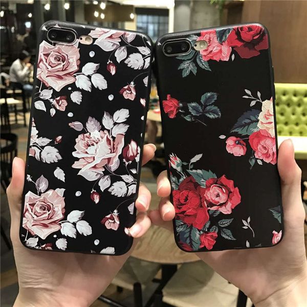 

vip silicone case, vip 8 7 6 s 5 s soft silicone case, pink and white flowers