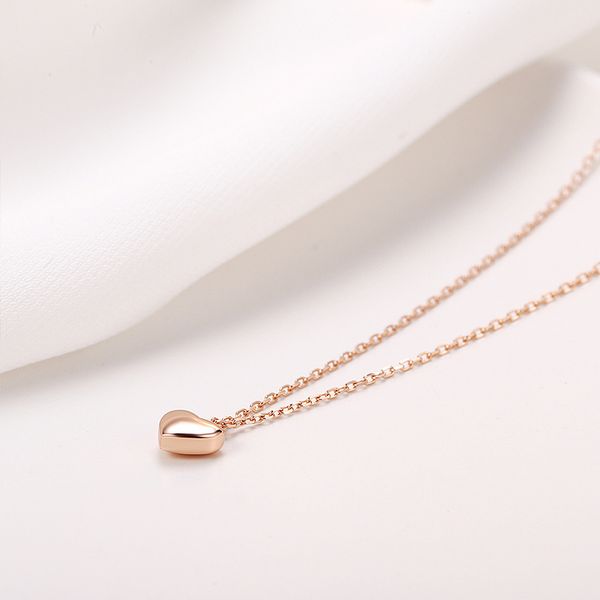 

jian s925 сердце ожерелье подвеска choker элегантный rose gold chain для женщины девушки день рождения подарки бижутерия аксессуары 200929, Silver